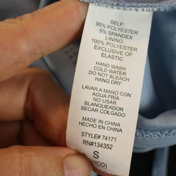 Ambiance Crop Top Pastel Blue Square Neck Sheer Balloon Sleeves Y2K S - Picture 4 of 4